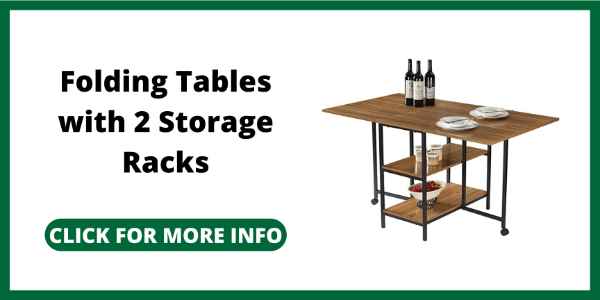 Furniture Pieces for a Tiny House on Amazon - Folding Dining Table, Folding Tables with 2 Storage Racks